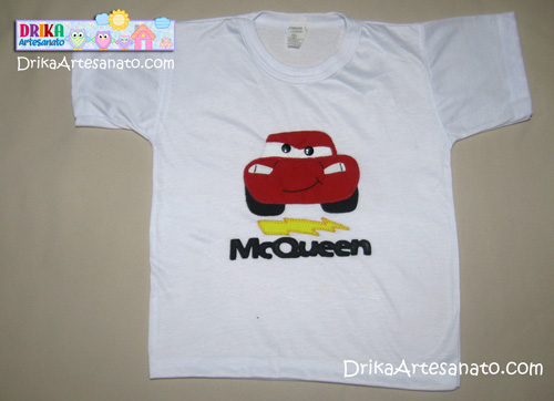 Camiseta com Aplique do Relâmpago McQueen