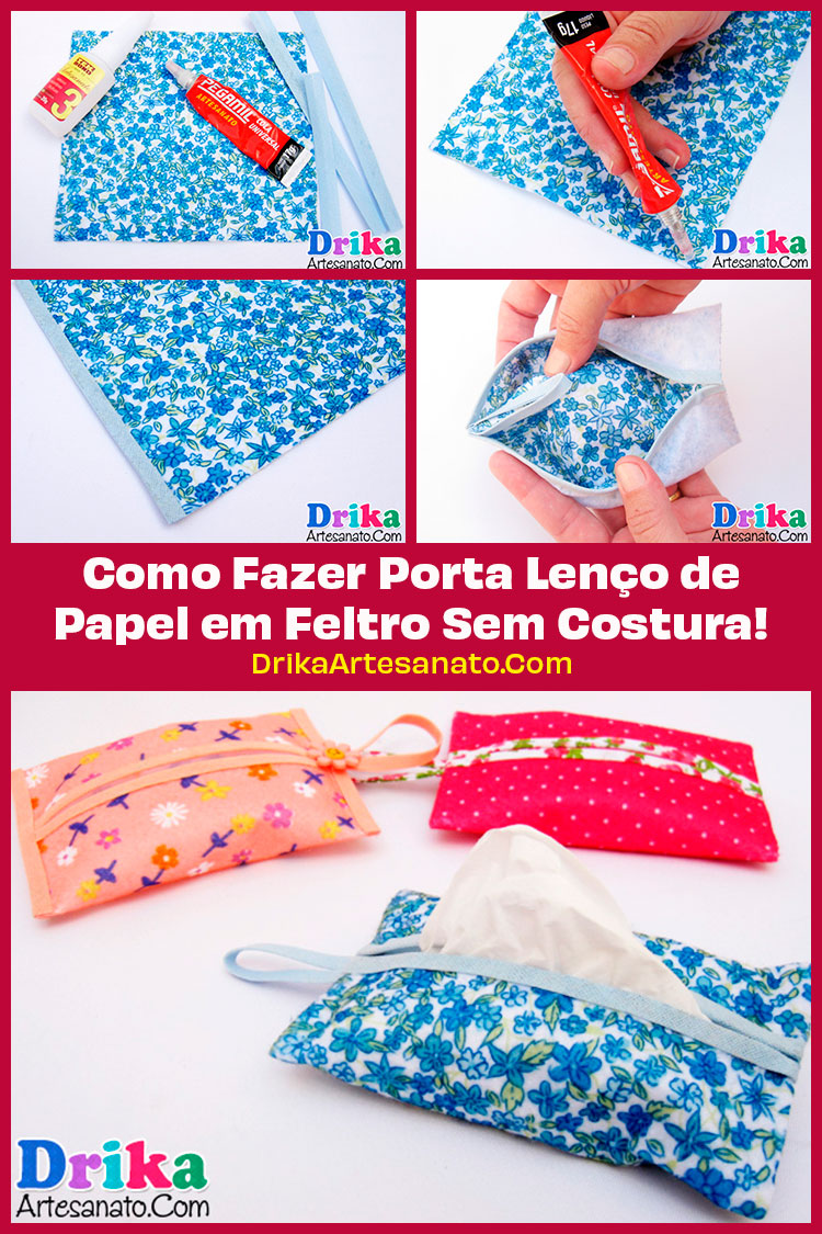 Como Fazer Porta Lenço de Papel em Feltro Sem Costura