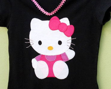 Camiseta com Hello Kitty em Patch Aplique com Molde para Baixar!