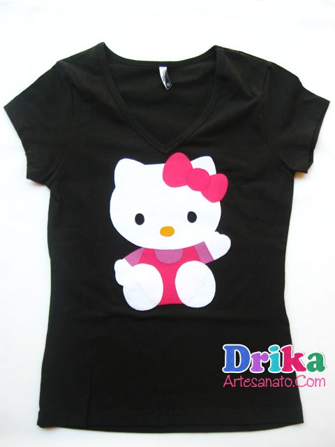 Aplique da Hello Kitty na Camiseta