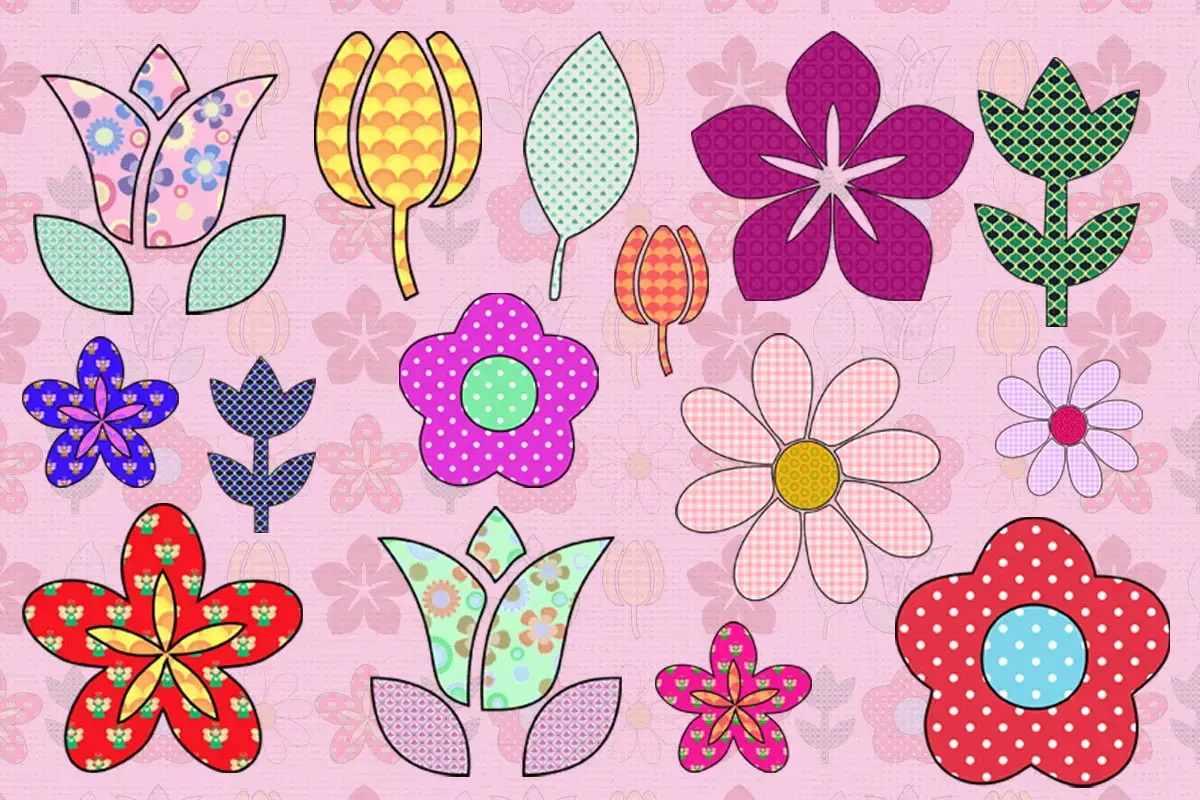 144 Moldes de Flores e Folhas