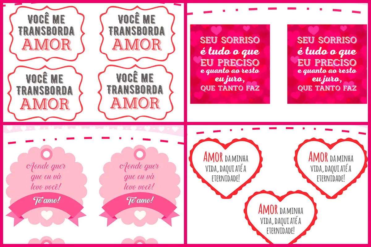 Tag Dia dos Namorados para Imprimir: Baixe Gratuitamente 24 Modelos Lindos!