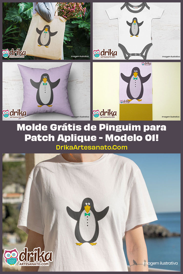 Molde de Pinguim para Patch Aplique Modelo 01