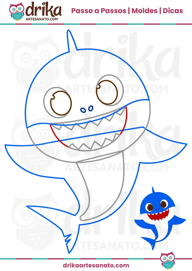 Moldes Baby Shark para Imprimir - Papai Shark