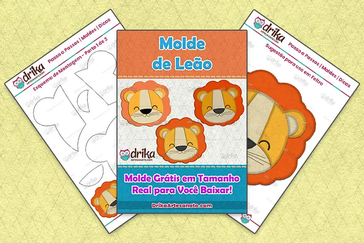 Molde de Leão para Baixar Grátis e Imprimir em PDF