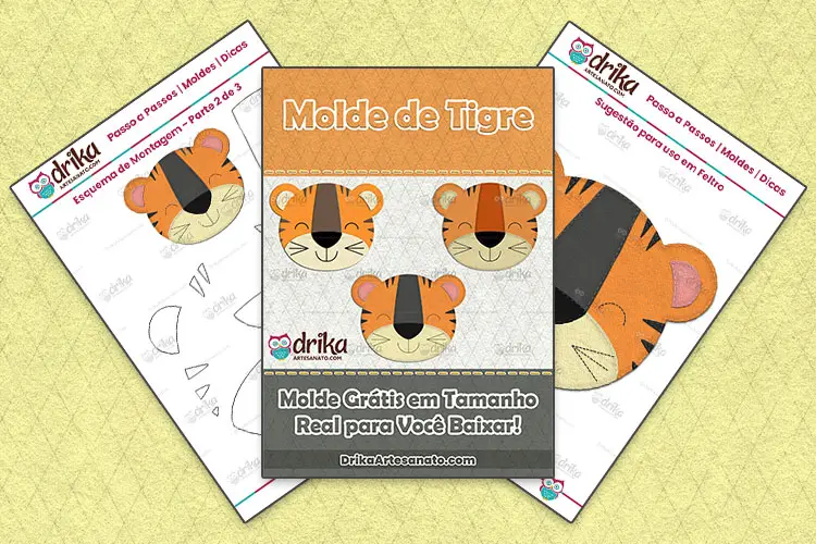 Molde de Tigre para Baixar Grátis e Imprimir em PDF