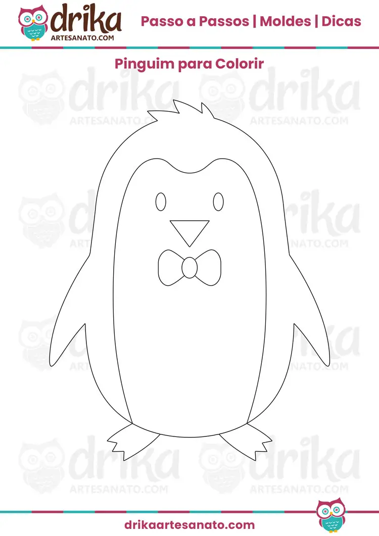 Desenho de Pinguim para Imprimir e Colorir