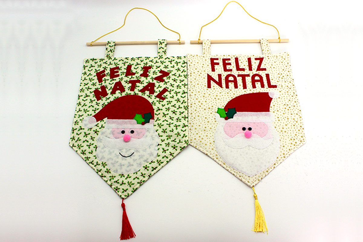 Flâmula Decorativa de Papai Noel com Molde para Imprimir em Tamanho Real