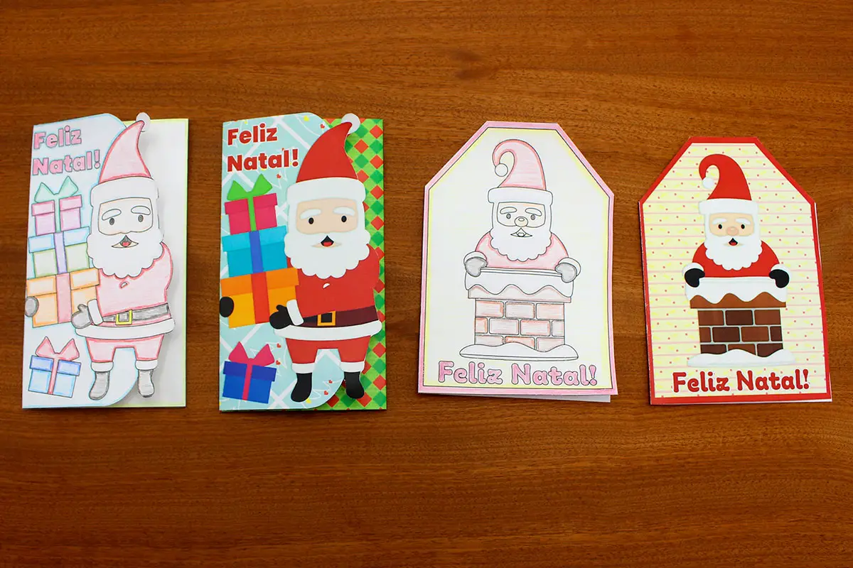 Cartão de Natal para Imprimir e Colorir Passo a Passo!
