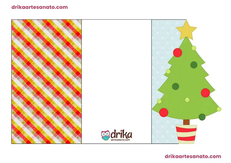 Cartão de Natal de Árvore Natalina para Imprimir