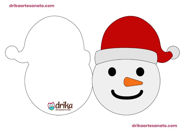 Cartão de Natal com Boneco de Neve para Imprimir