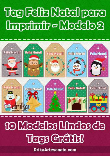 Tag Feliz Natal Para Baixar e Imprimir: 10 Modelos Grátis!