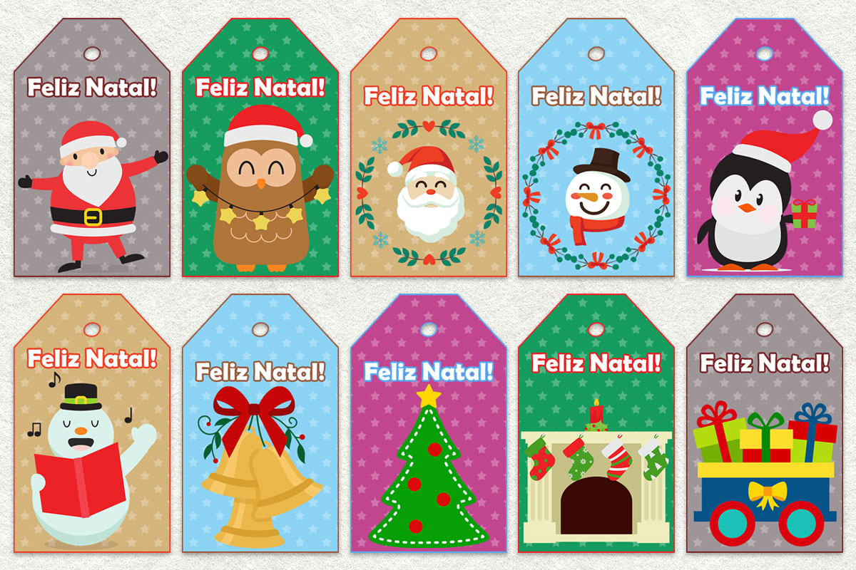 Tags Natal para imprimir – Download grátis