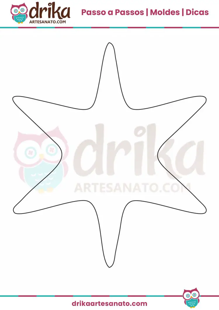 Molde de Estrela com 6 Pontas Arredondadas Tamanho Grande