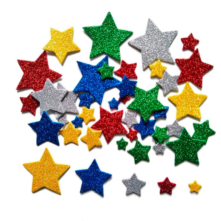 Moldes de Estrela em EVA com Glitter
