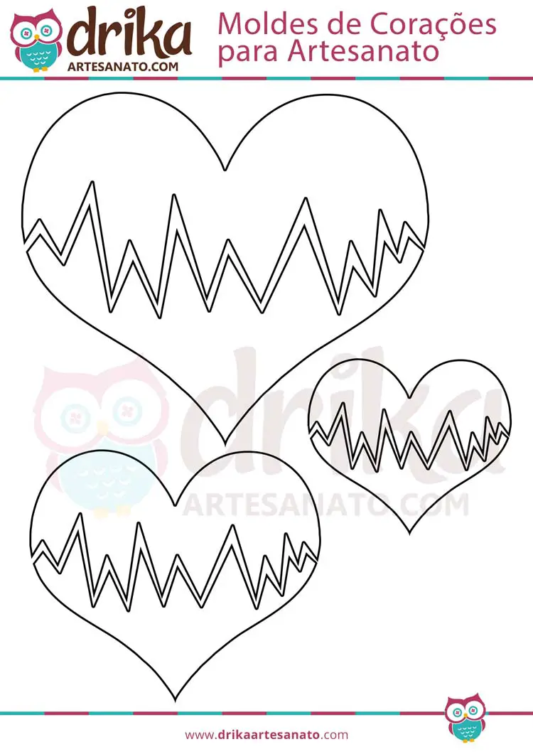 Moldes de Corações com Batimento Cardíaco em 3 Tamanhos