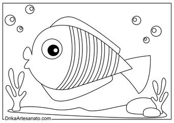 desenho de impressão desenho de desenho de peixe aquático para colorir para  criança 12673526 Vetor no Vecteezy