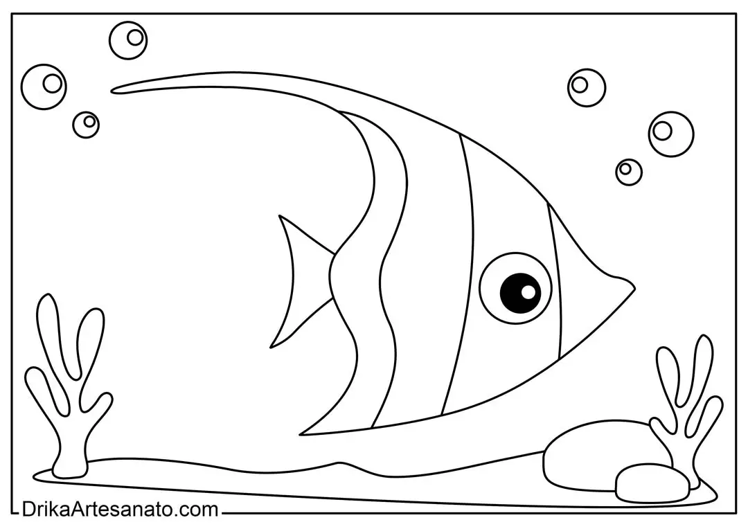 Desenho de Peixe para Pintar