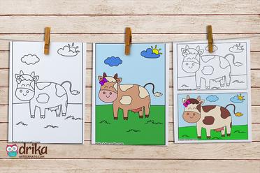 Desenhos de Vacas para Colorir, Pintar, Imprimir ou Recortar!