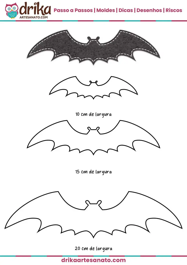 Molde de Morcego para Halloween