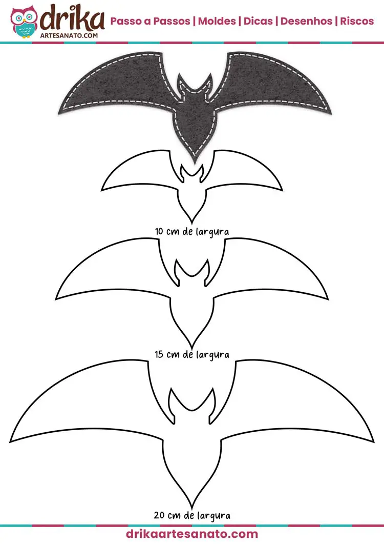 Molde de Morcego para Halloween