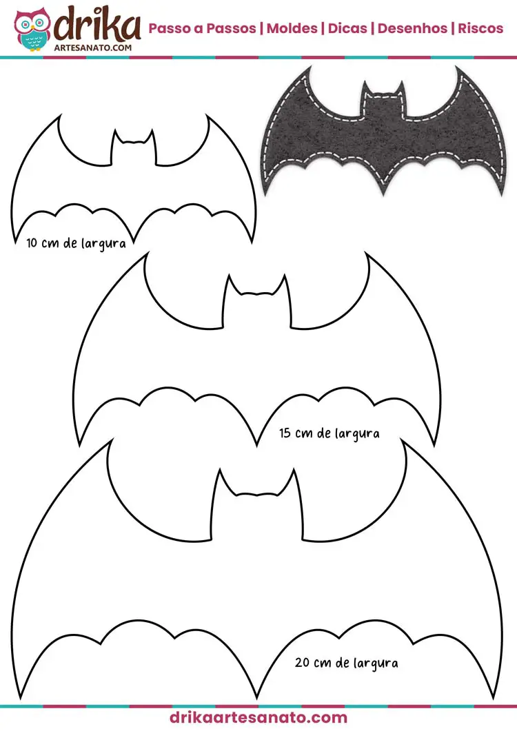 Molde de Morcego para Halloween para Imprimir