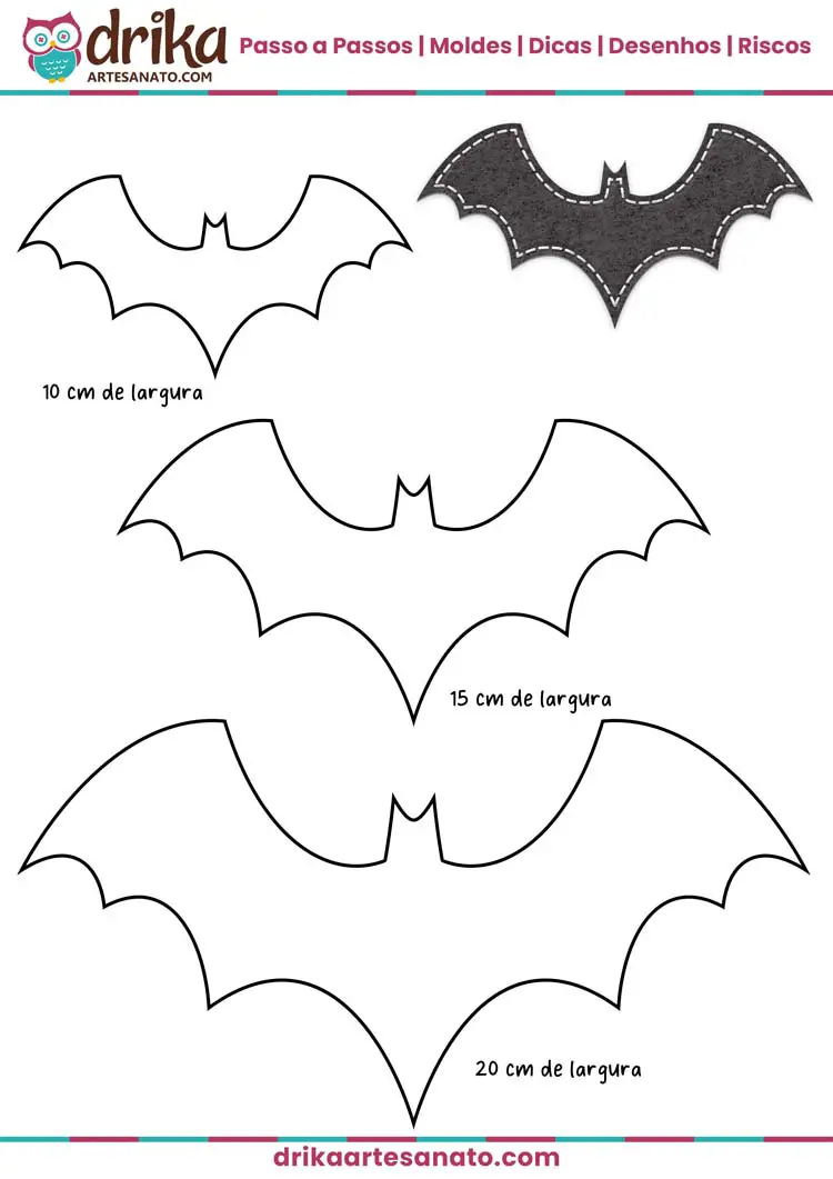Molde de Morcego Grande para Imprimir