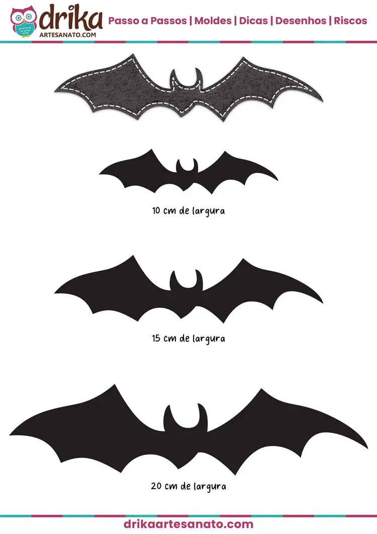 Molde de Morcego para Halloween para Imprimir