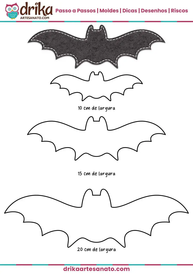 Molde de Morcego Grande para Imprimir