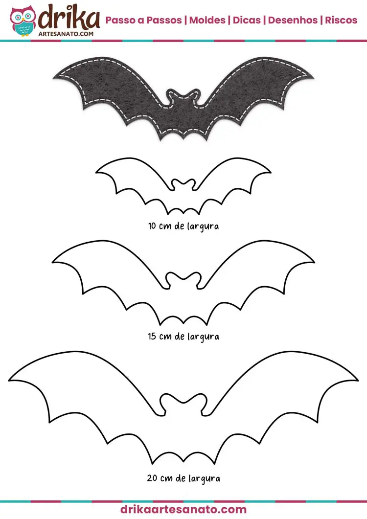 Molde de Morcego Pequeno para Imprimir