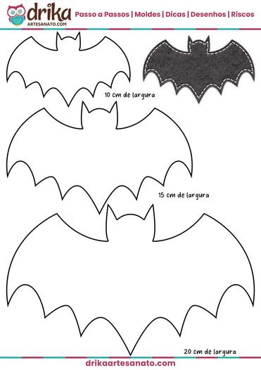 25 Moldes de Morcegos de Halloween para Imprimir em PDF!