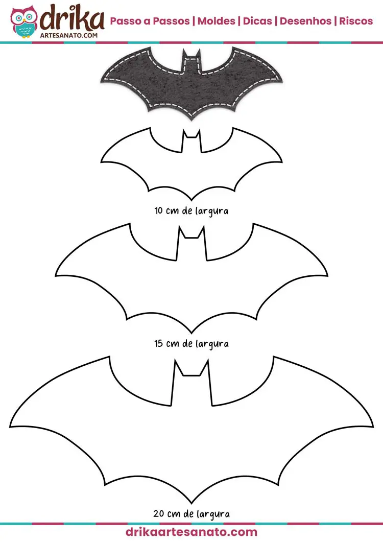 Molde do Morcego do Batman de Papel