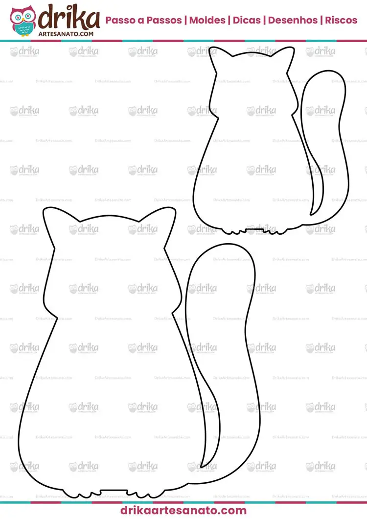 Desenho de Silhueta de Gato Sentado para Imprimir