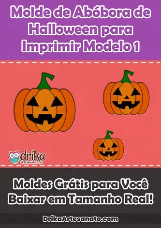 Molde de Abóbora Halloween para imprimir e recortar - Artesanato Passo a  Passo!