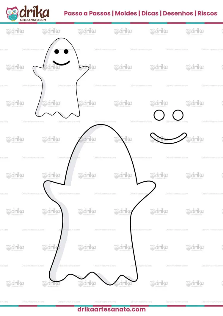 Molde de Fantasma de Halloween para Imprimir em Tamanho Grande - Modelo 10