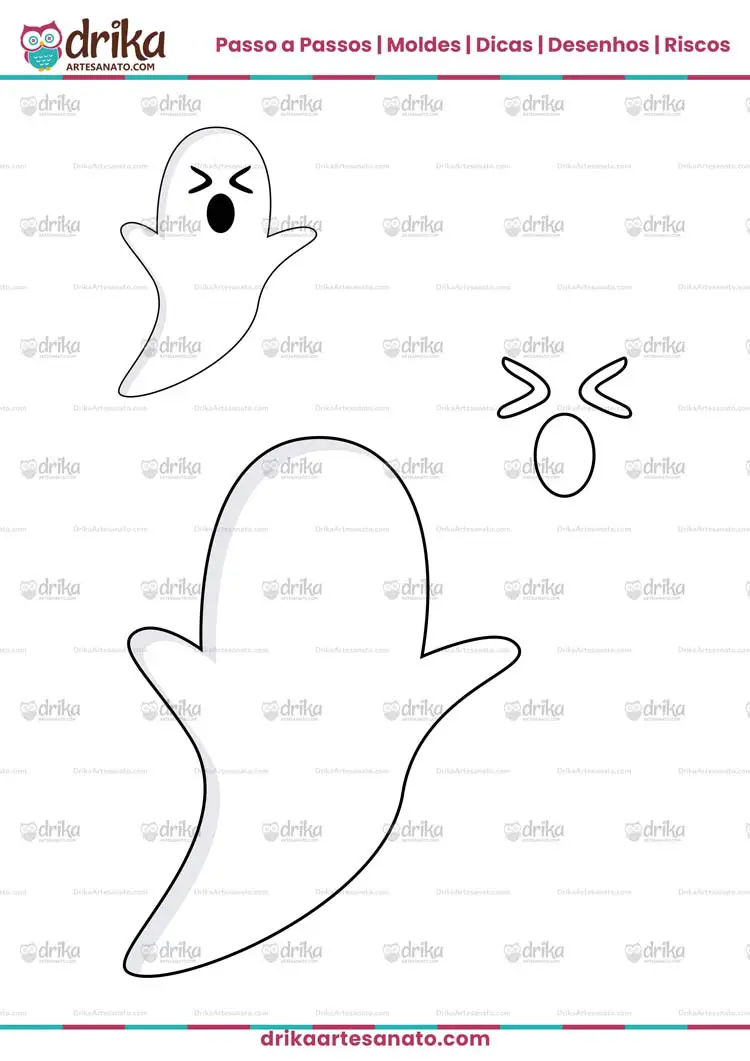 Molde de Fantasma de Halloween para Imprimir em Tamanho Grande - Modelo 4