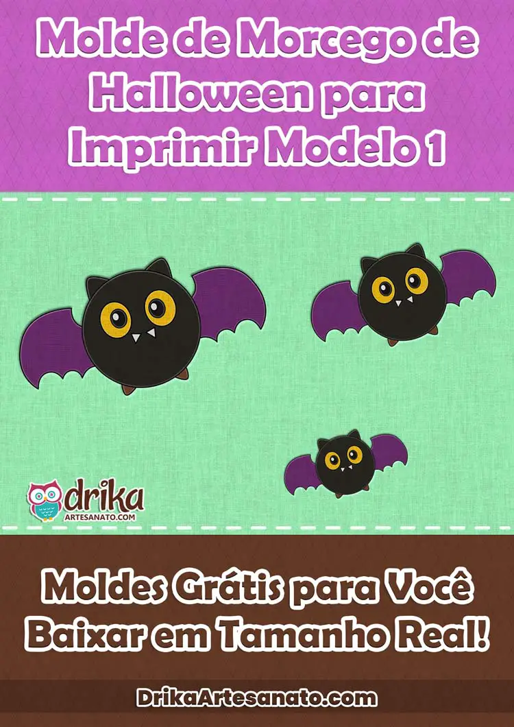Molde de Morcego de Halloween para Imprimir Modelo 1