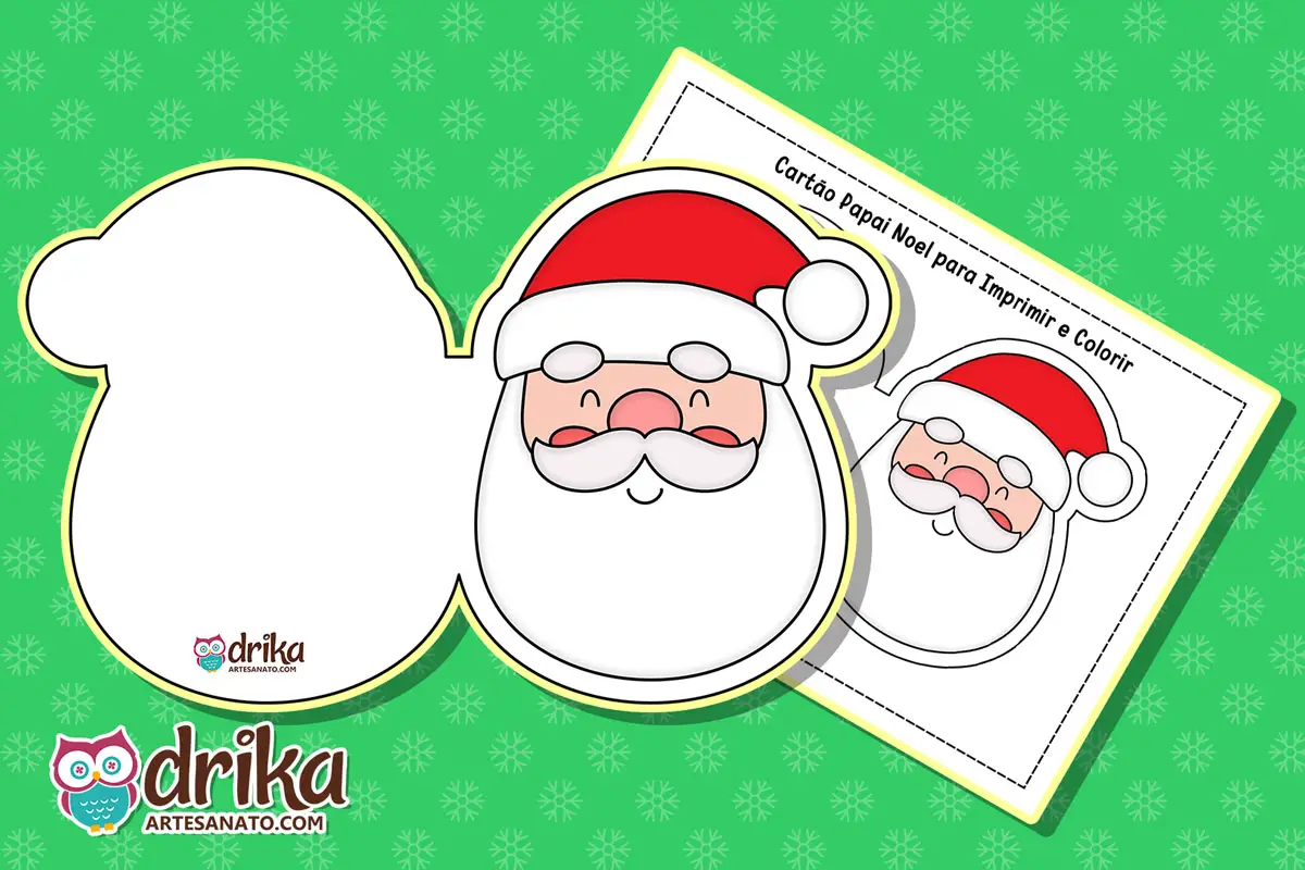 Cartão Papai Noel para Imprimir Grátis em PDF