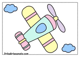 Avião infantil para colorir e pintar - Imprimir Desenhos
