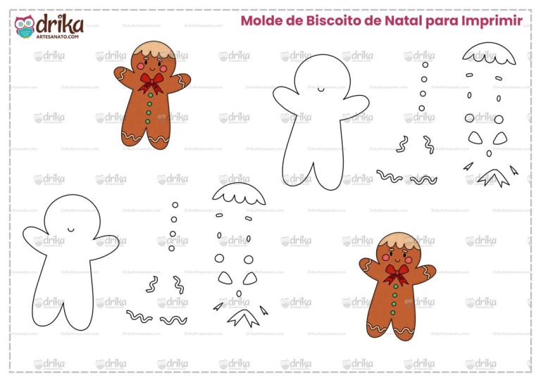 Molde de Biscoito de Natal para Imprimir Grátis em Tamanho Real