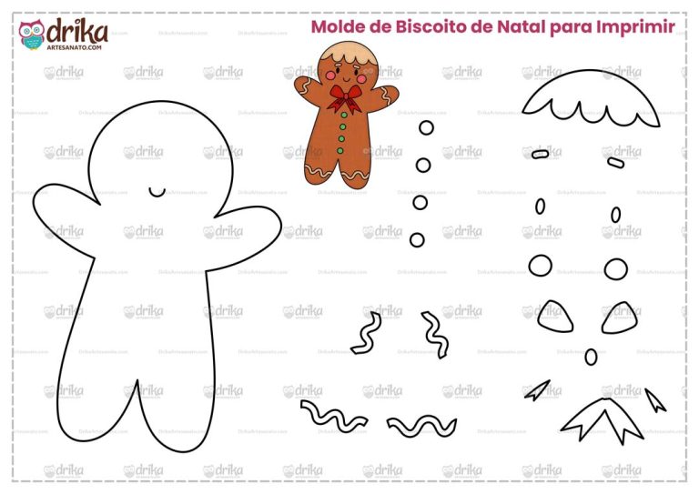 Molde de Biscoito de Natal para Imprimir Grátis em Tamanho Real
