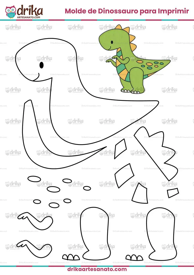 Molde de Dinossauro Tiranossauro Rex para Imprimir em Tamanho Grande