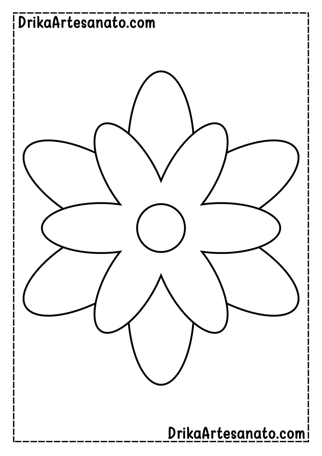 Desenho de Flor Grande com Várias Pétalas para Imprimir 