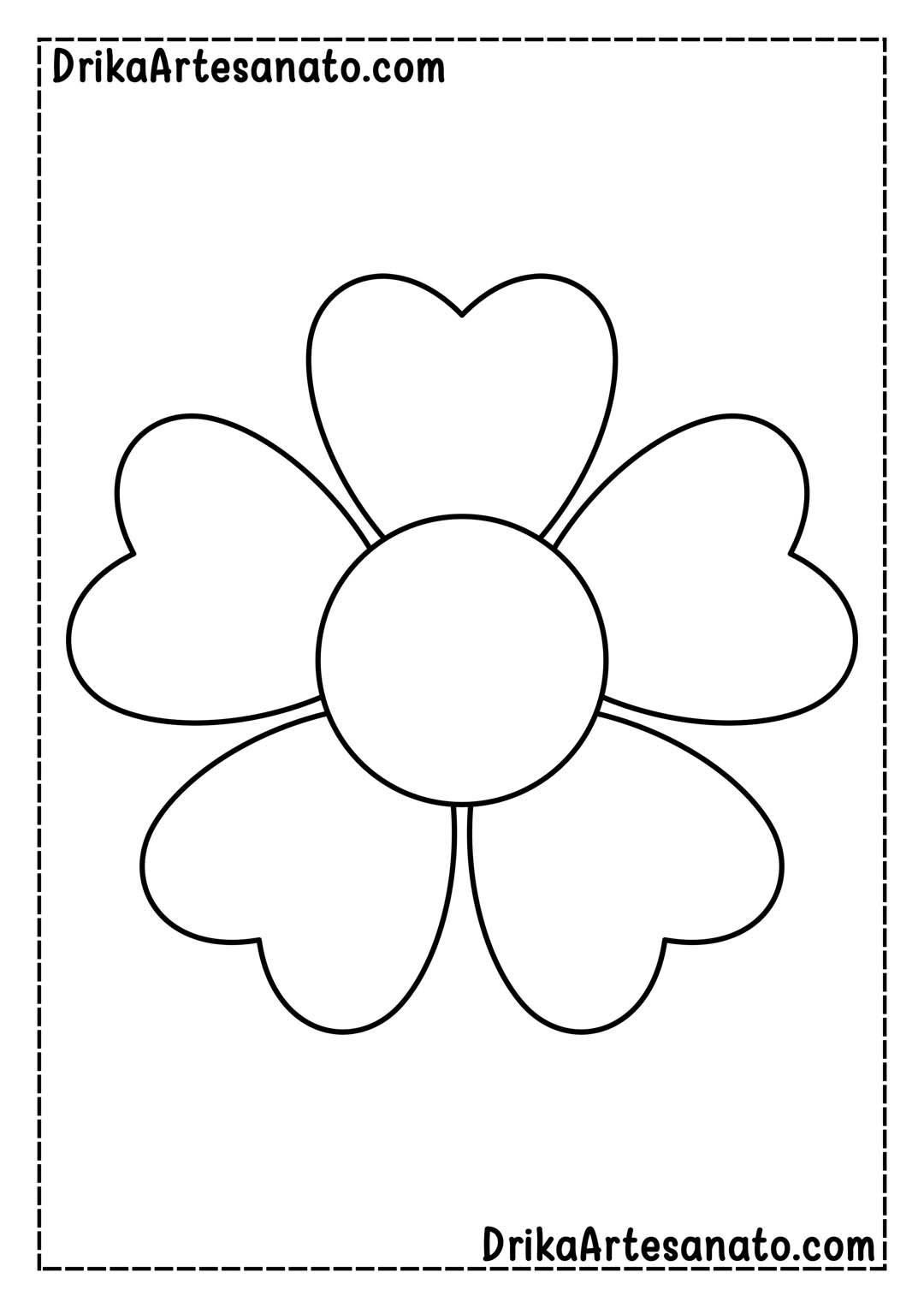 Desenho de Flor Grande de 5 Pétalas para Imprimir
