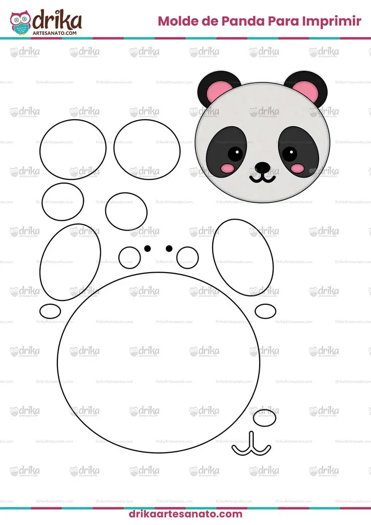 Molde de Rostinho de Panda Para Imprimir Grátis em Tamanho Médio