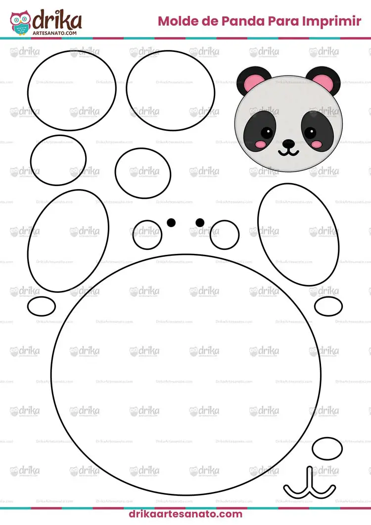 Molde de Rostinho de Panda para Imprimir em Tamanho Grande