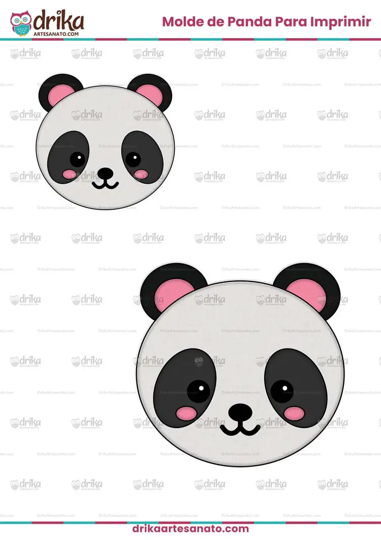 Molde de Rostinho de Panda Para Imprimir Grátis em Vários Tamanhos
