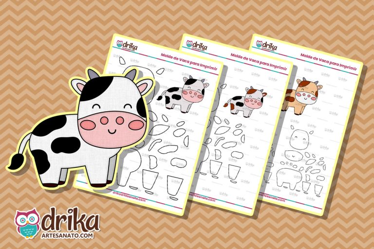 Molde de Vaca com Laço: Baixe Grátis em PDF com Partes Separadas