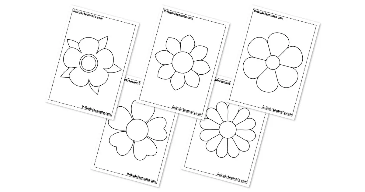 50 Desenhos de Flores para Colorir/Pintar em Casa!  Flores para colorir,  Desenhos de flores, Modelos de flor de papel