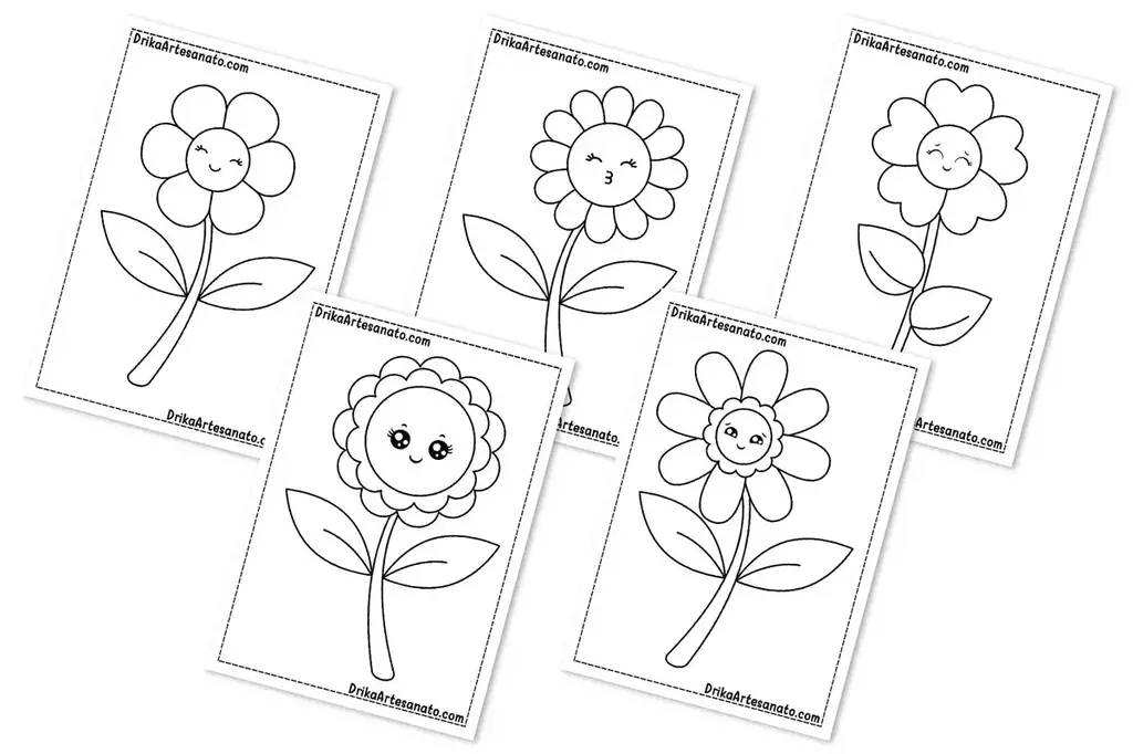 50 Desenhos de Flores para Colorir/Pintar em Casa!  Flores para colorir,  Desenhos de flores, Modelos de flor de papel